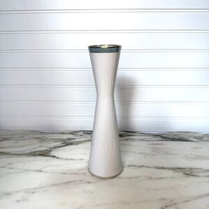 Vintage Zen Scherzer Bavaria Art Deco Tapered Porcelain Vase Blue Gold Trim 10"